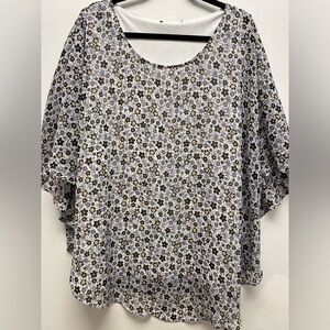 4 for $25 🌼 Floral Layered Blouse with Flutter Sleeves 🌼 - 3x